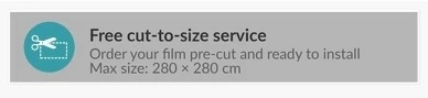 Free cut-to-size service for clear UV window film — Solaris 979